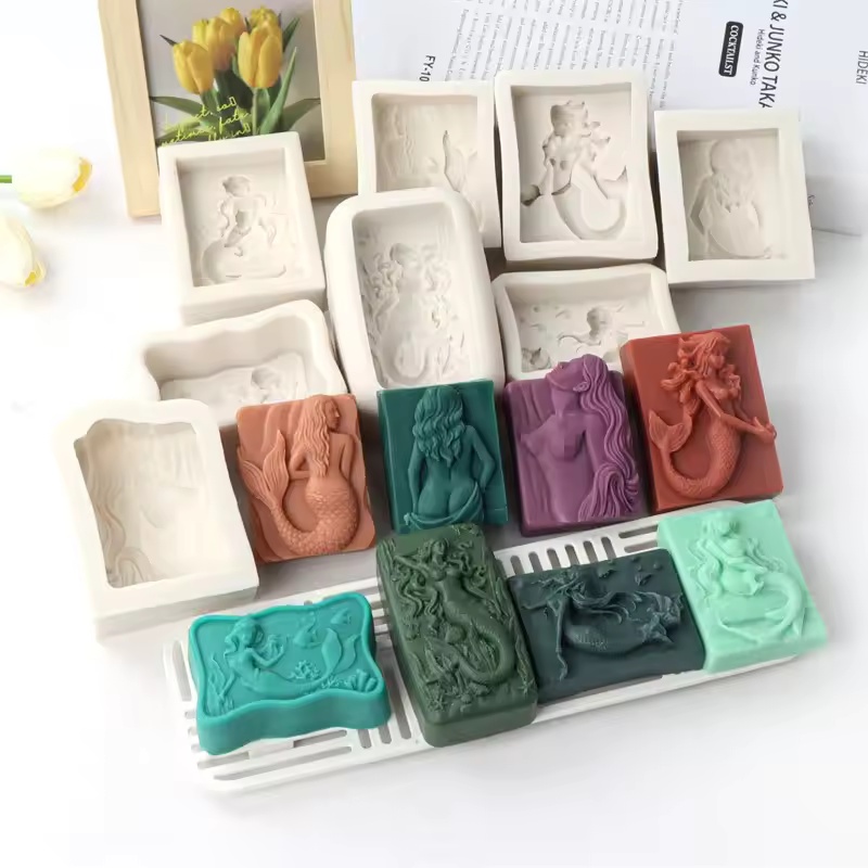 Candle Making Factory - Molde de silicona 3D de sirena