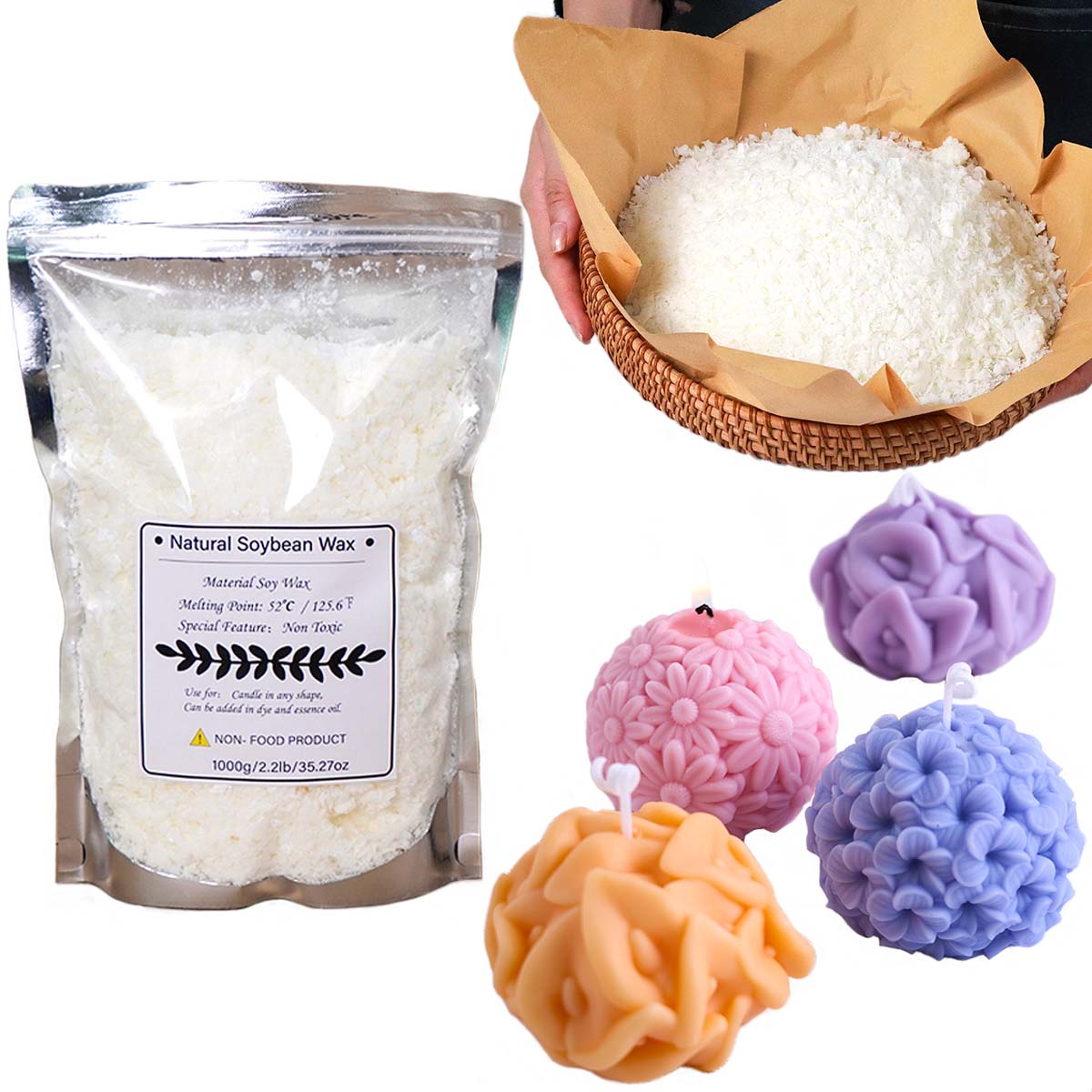 Candle Making Diy Kit - 100/250/500/1000g escamas de cera de soja